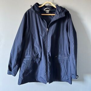 NWOT Natural Reflections Dark Blue Rain Jacket X-Large with hood